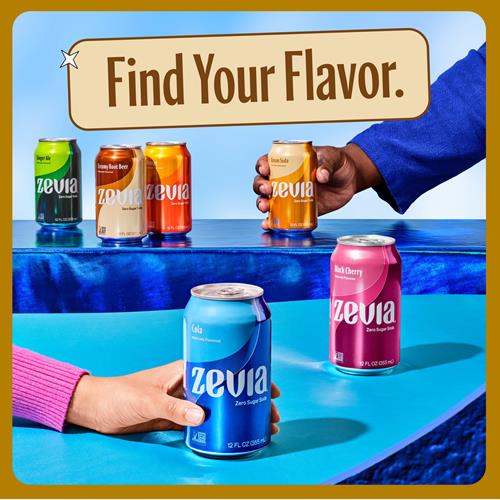 Zevia Zero Calorie Soda, Creamy Root Beer, 12 Ounce Cans (Pack Of 6)