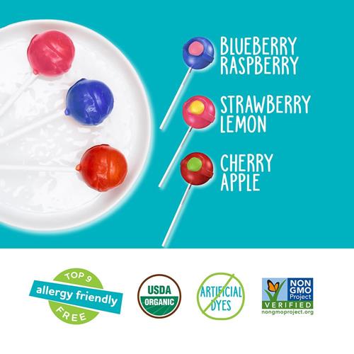 Yumearth Organic Duo Pops, Lollipops With Fruit Chew Centers - Allergy Friendly (Top 9 Free), No Artificial Dyes Or Flavors, Non Gmo, Gluten Free, Vegan Candy Snacks - 20 Individually Wrapped Pop