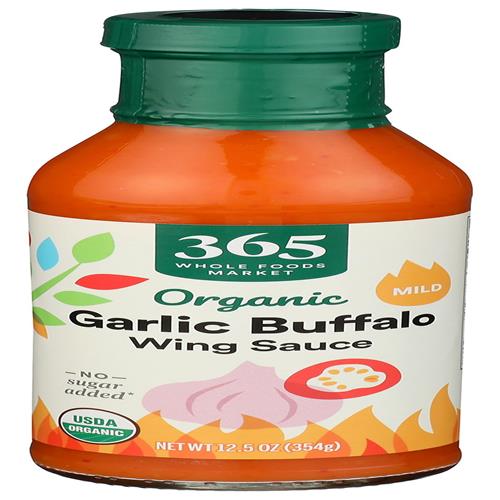 Whole Foods Market, Organic Wing Sauce, Garlic Buffalo Mild, 12.5 Fl Oz