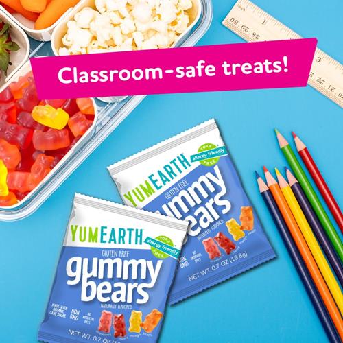 Yumearth Organic Fruit Flavored Gummy Bears, 10- .7Oz. Snack Packs, Allergy Friendly, Gluten Free, Non-Gmo, No Artificial Flavors Or Dyes, Assorted
