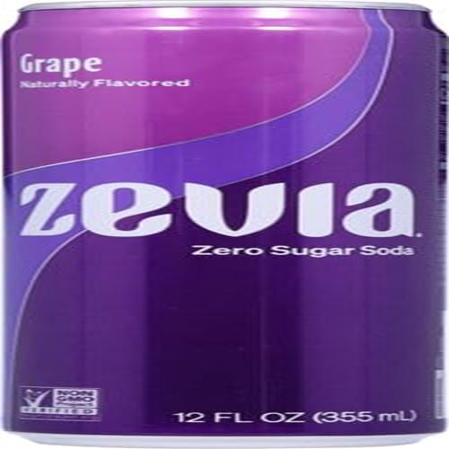 Zevia Zero Sugar Soda, Grape, 12 Ounce Sleek Can