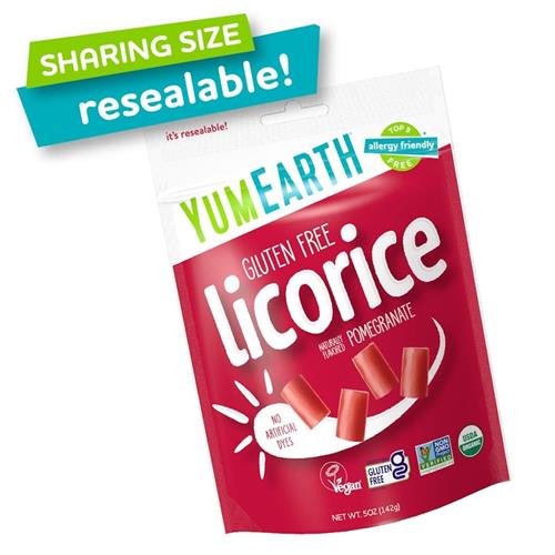 Yumearth Organic Gluten Free Pomegranate Licorice Snack Packs - Allergy Friendly, Gluten Free, Non-Gmo, Vegan, No Artificial Flavors Or Dyes - 5 Ounce (Pack Of 1)