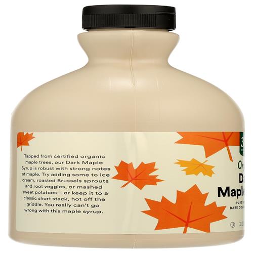 Whole Foods Market, Organic Grade A Dark Maple Syrup, 32 Fl Oz