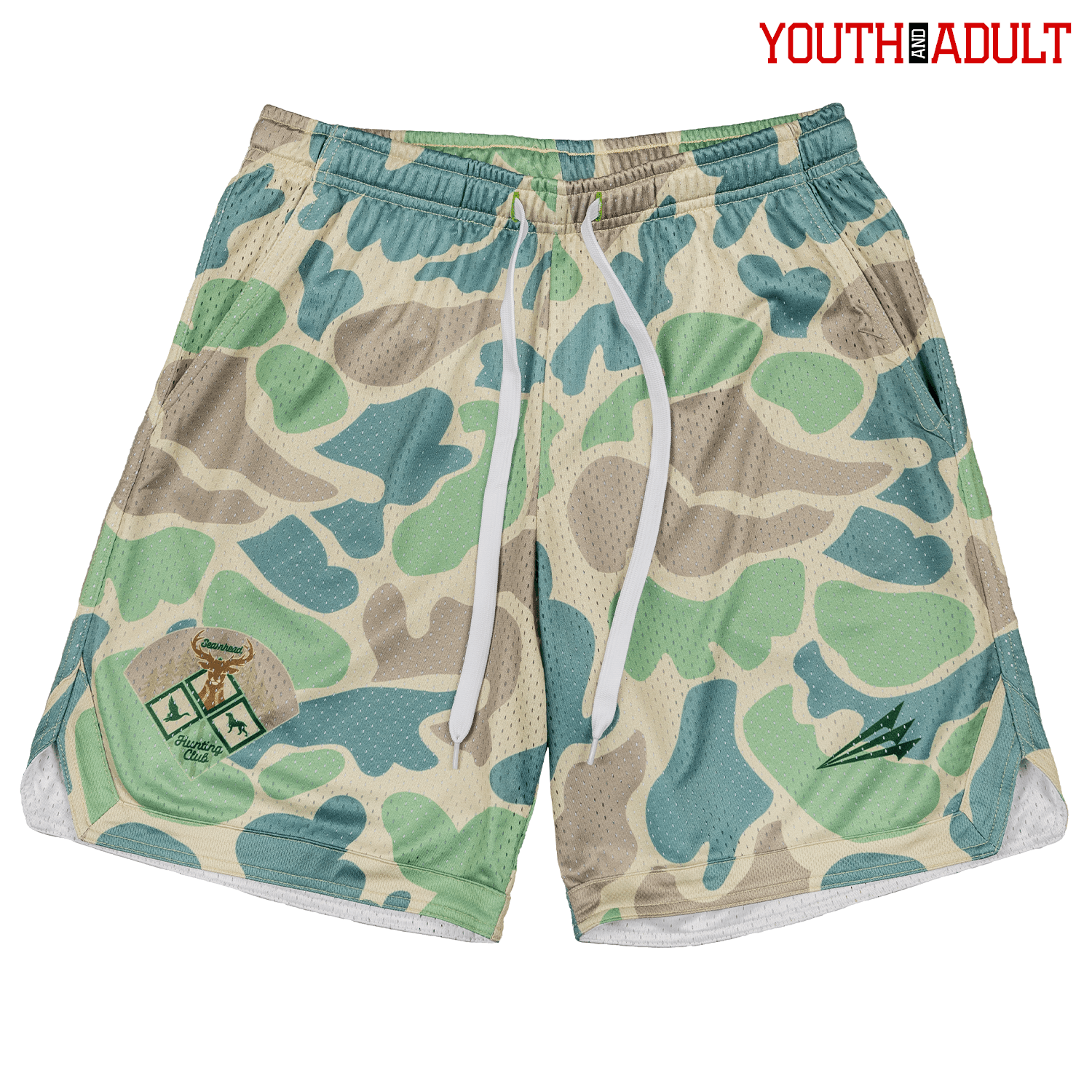 Seamhead Hunting Club Camo Mesh Lifestyle Baseball Shorts