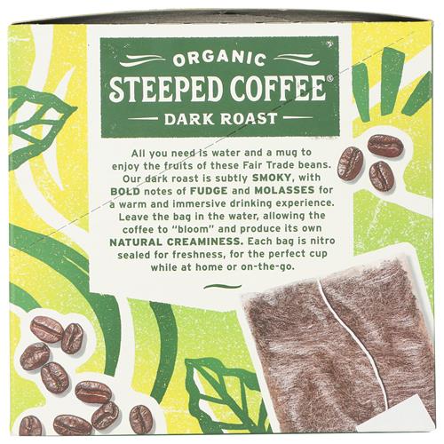 Whole Foods Market, Organic Steeped Coffee, Dark Roast, 10 Count, 4.2 Ounce
