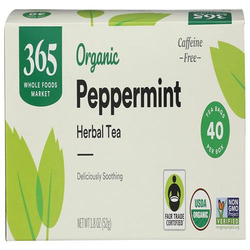 Whole Foods Market, Organic Peppermint Tea (40 Bags), 1.9 Ounce (Pack Of 12)