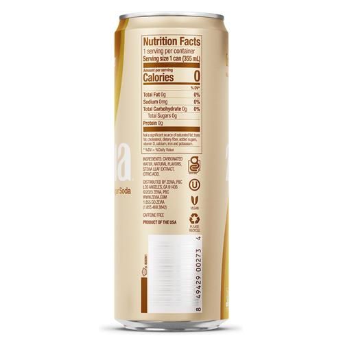 Zevia Zero Sugar Soda, Creamy Root Beer, 12 Ounce Sleek Can