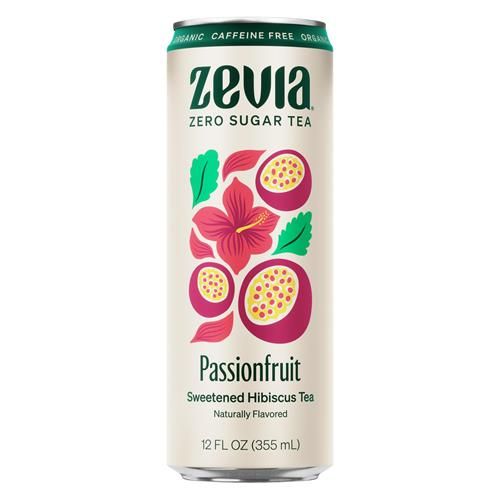 Zevia Organic Caffeine Free Sweetened Hibiscus Passionfruit Tea, 12 Fz