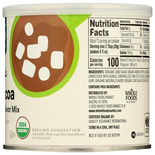 Whole Foods Market, Organic Hot Cocoa, Rich Chocolate Flavor Mix, 12 Ounce