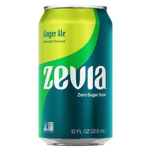 Zevia Zero Sugar Soda, Ginger Ale, 12 Ounce Cans (Pack Of 12)