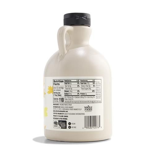 Whole Foods Market, Organic Grade A Amber Maple Syrup, 32 Fl Oz