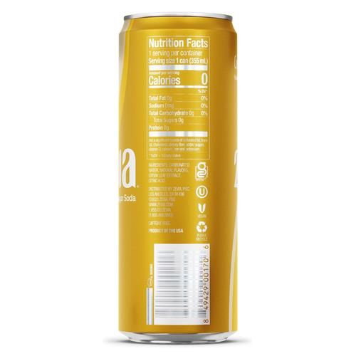 Zevia Zero Sugar Soda, Cream Soda, 12 Ounce Sleek Can