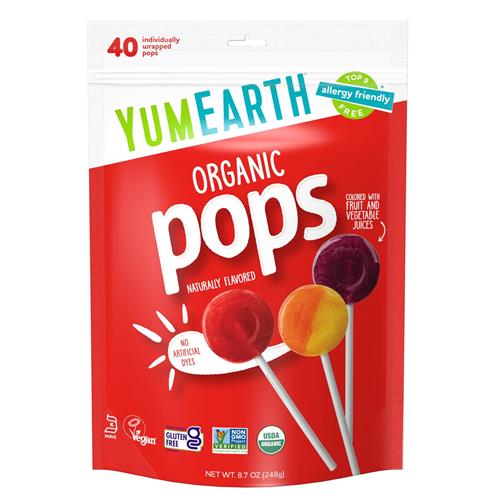 Yumearth Organic Pops Variety Pack, 40 Fruit Flavored Favorites Lollipops, Allergy Friendly, Gluten Free, Non-Gmo, Vegan, No Artificial Flavors Or Dyes