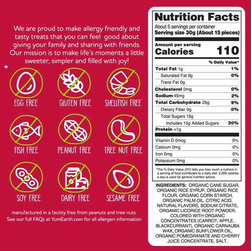 Yumearth Organic Gluten Free Pomegranate Licorice Snack Packs - Allergy Friendly, Gluten Free, Non-Gmo, Vegan, No Artificial Flavors Or Dyes - 5 Ounce (Pack Of 1)