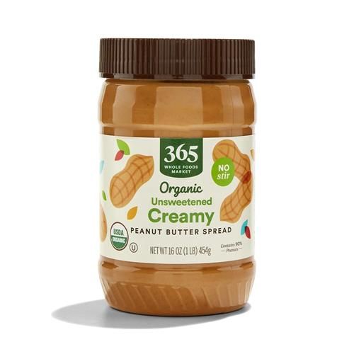 Whole Foods Market, Organic Unsweetened Peanut Butter, 16 Oz