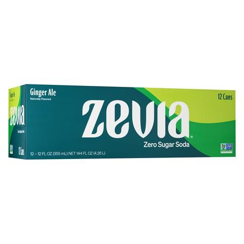 Zevia Zero Sugar Soda, Ginger Ale, 12 Ounce Cans (Pack Of 12)
