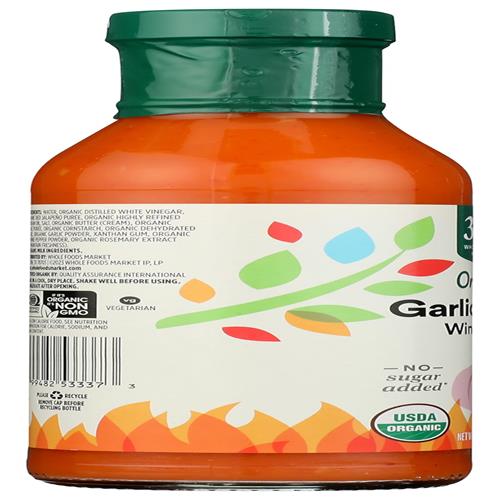 Whole Foods Market, Organic Wing Sauce, Garlic Buffalo Mild, 12.5 Fl Oz