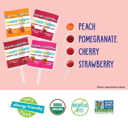 Yumearth Organic Pops Variety Pack, 14 Fruit Flavored Favorites Lollipops, Allergy Friendly, Gluten Free, Non-Gmo, Vegan, No Artificial Flavors Or Dyes