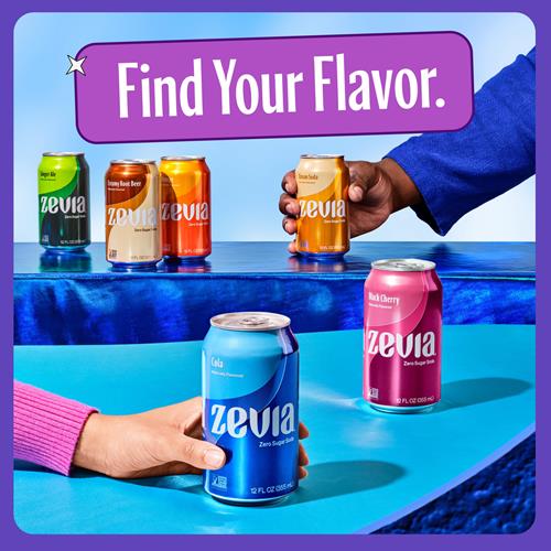 Zevia Grape Zero Calorie Soda, 12 Fl Oz Cans, 6 Pack
