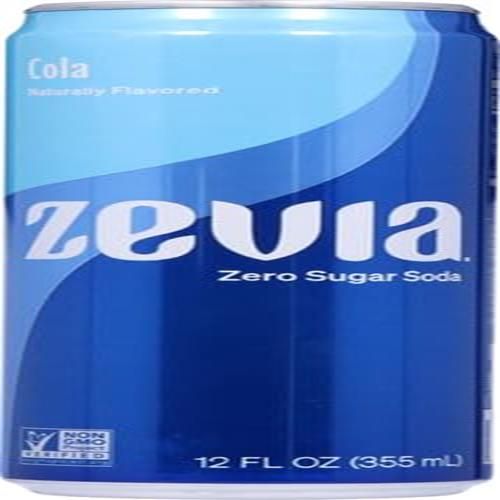 Zevia Zero Sugar Soda, Cola, 12 Ounce Sleek Can