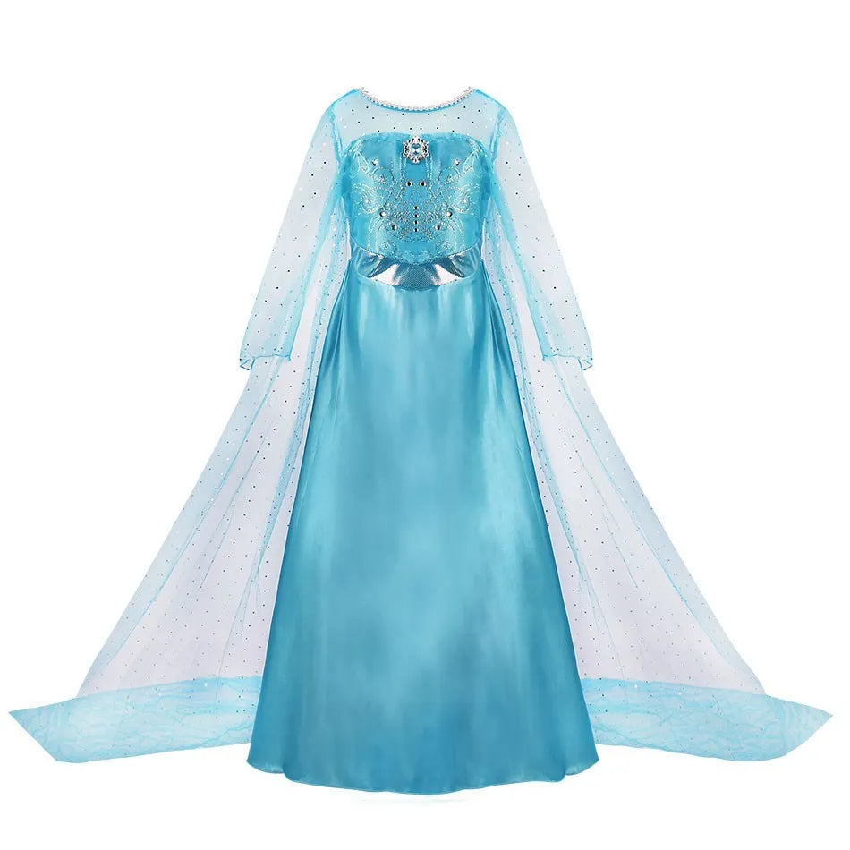 Girls Jasmine Rapunzel Costume Kids Princess Pageant Dress Children Mirabel Isabela Dinner Elsa Cosplay Halloween Clothes 3-10Y