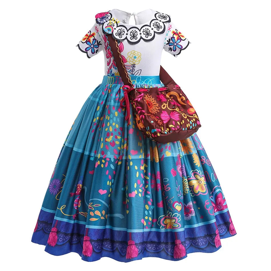 Girls Jasmine Rapunzel Costume Kids Princess Pageant Dress Children Mirabel Isabela Dinner Elsa Cosplay Halloween Clothes 3-10Y