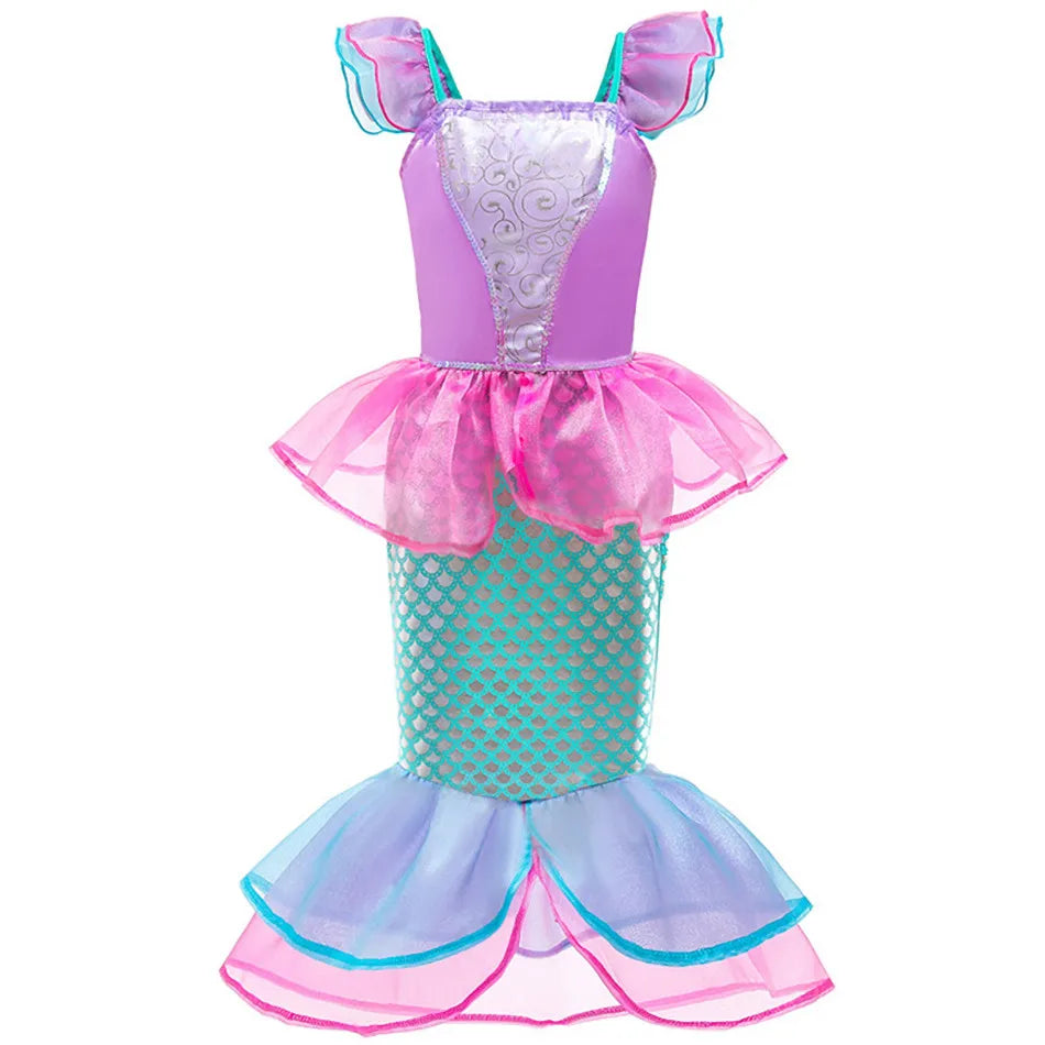 Girls Jasmine Rapunzel Costume Kids Princess Pageant Dress Children Mirabel Isabela Dinner Elsa Cosplay Halloween Clothes 3-10Y