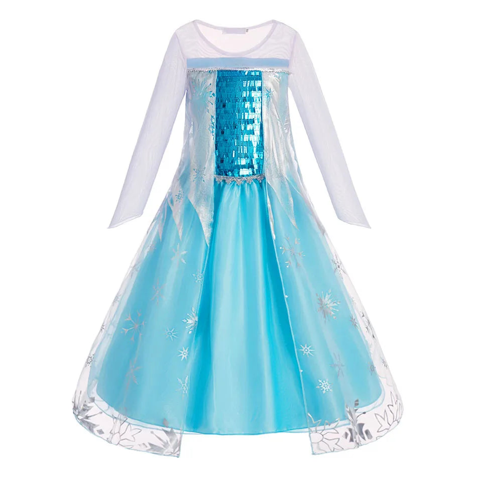 Girls Jasmine Rapunzel Costume Kids Princess Pageant Dress Children Mirabel Isabela Dinner Elsa Cosplay Halloween Clothes 3-10Y
