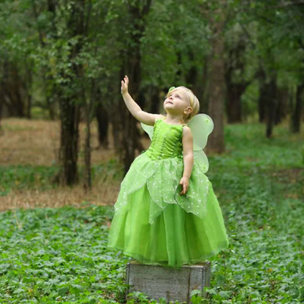 Girls Tinkerbell Fairy Dresses LED Light Up Fairy Princess Costume