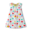 DXTON Girls Summer Holiday Dress Ice Cream Print Kids Sleeveless Dress  A-line Casual Children School Outfits Girls Daily Clothe