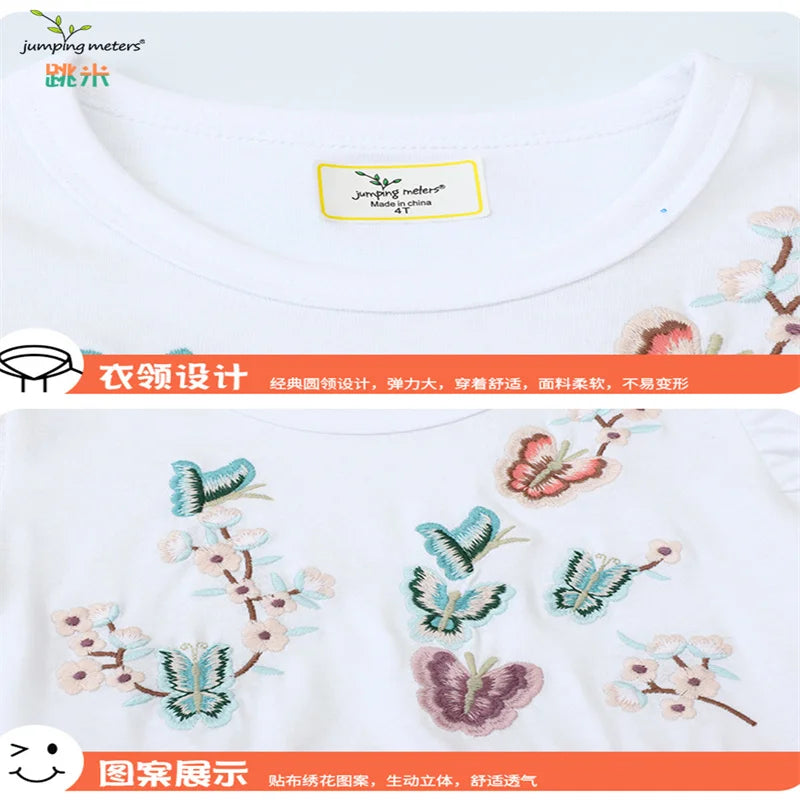 Jumping Meters New Arrival Princess Party Tutu Dresses Unicorn Embroidery Mesh Cute Animals Birthday Gifts Kids Costume Dresses