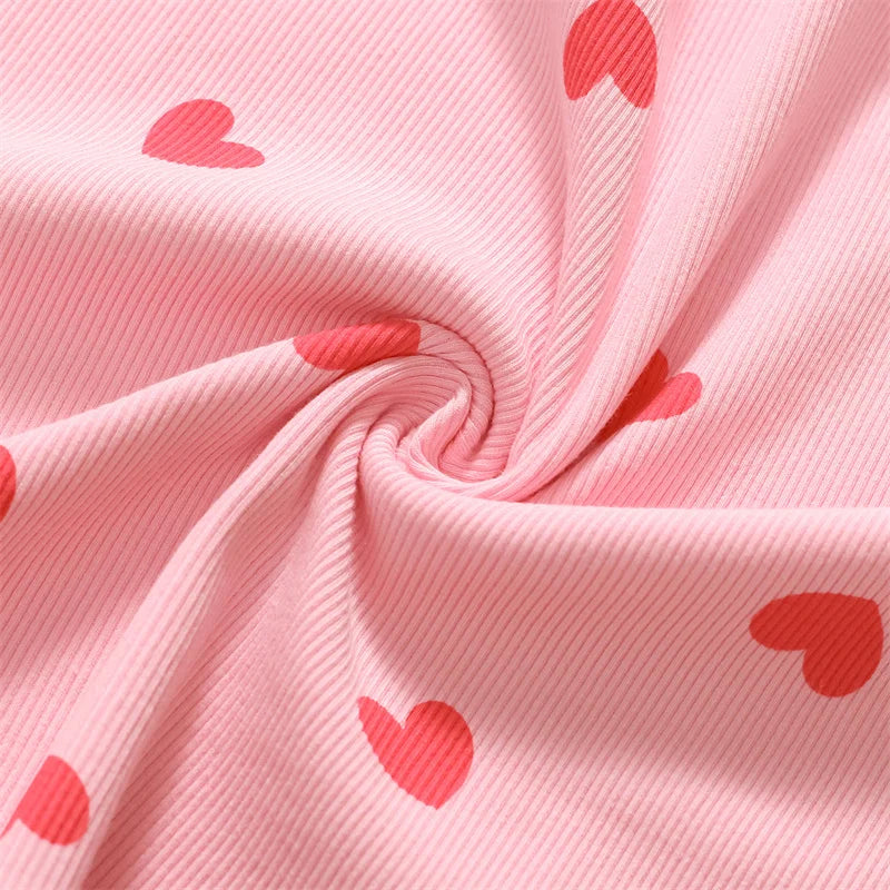 Jumping Meters  2-8 Years New Arrival Girls Dresses Hearts Hot Selling Summer Kids Clothing Short Sleeve Baby Frocks