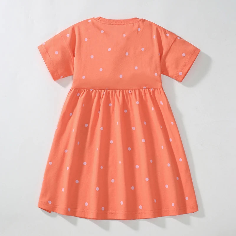 Little maven 2025 New Summer Cartoon Strawberry Dresses Cotton Children's Clothing Casual Vestidos Clothes for Kids 2-7 year