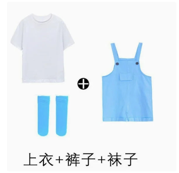 Children's Short Pants Performance Costumes, KinderGarten Candy-Colored Work Pants, Girls' Suspenders Pants, Boys' Short Pants