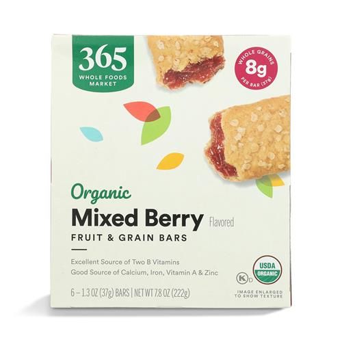 Whole Foods Market, Organic Mixed Berry Cereal Bar 6 Count, 7.8 Oz