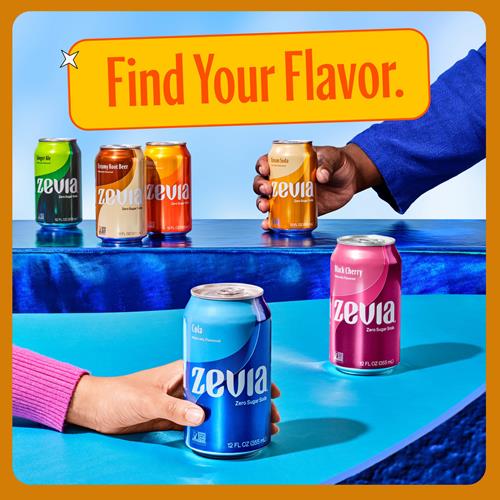 Zevia Zero Calorie Soda, Orange, 12 Ounce Cans (Pack Of 6)