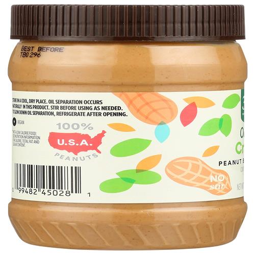 Whole Foods Market, Organic Unsweetened Peanut Butter, 16 Oz
