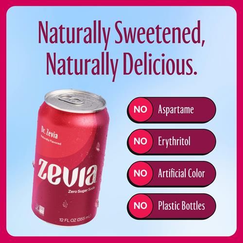 Zevia Zero Calorie Soda, Naturally Sweet, 12 Fl Oz (Pack Of 6)