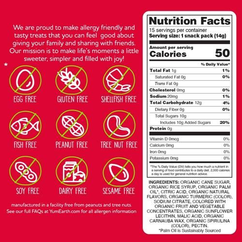 Yumearth Organic Giggles Chewy Candy – Allergy Friendly, No Artificial Dyes, Non Gmo, Gluten Free, Fruit Flavored, Vegan Candy Snacks With No Artificial Flavors, 0.5 Oz (Box Of 15)?