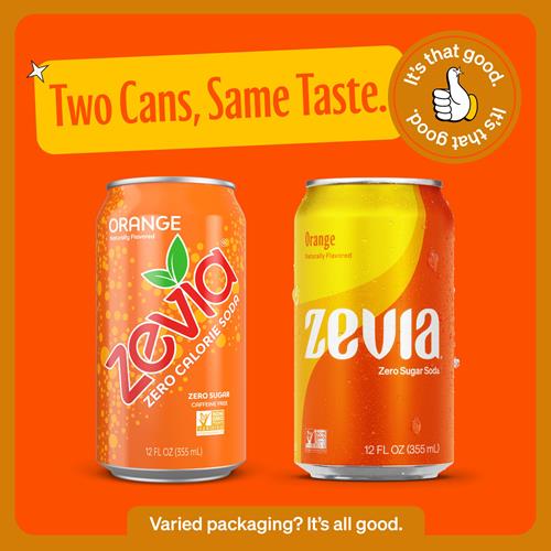 Zevia Zero Calorie Soda, Orange, 12 Ounce Cans (Pack Of 6)