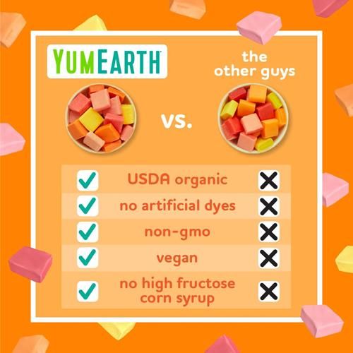 Yumearth Organic Chewys Fruit Flavored Candy Chews - Allergy Friendly, Gluten Free, Non-Gmo, Vegan, No Artificial Flavors Or Dyes - Assorted Flavors, 7.5 Oz.