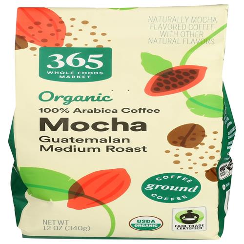 Whole Foods Market, Organic Mocha Ground Coffee, 12 Ounce