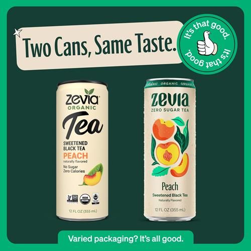 Zevia Organic Sweetened Peach Black Tea, 12 Fz