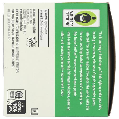 Whole Foods Market, Organic Peppermint Tea (40 Bags), 1.9 Ounce (Pack Of 12)