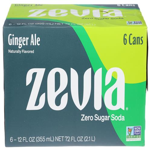 Zevia All Natural Diet Soda - Ginger Ale - 12 Oz - 6 Pk