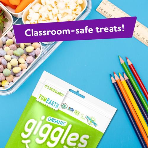 Yumearth Organic Sour Giggles Chewy Candy - Allergy Friendly (Top 9 Free), No Artificial Dyes Or Flavors, Non Gmo, Gluten Free, Vegan Candy Snacks - 5 Ounce Bag (Pack Of 1)