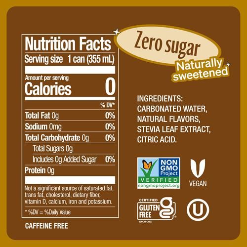 Zevia Zero Sugar Soda, Creamy Root Beer, 12 Ounce Cans (Pack Of 12)