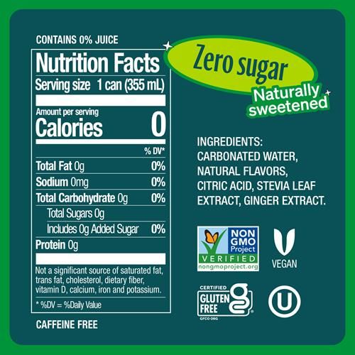 Zevia Zero Calorie Soda, Ginger Ale, 12 Ounce Cans (Pack Of 6)