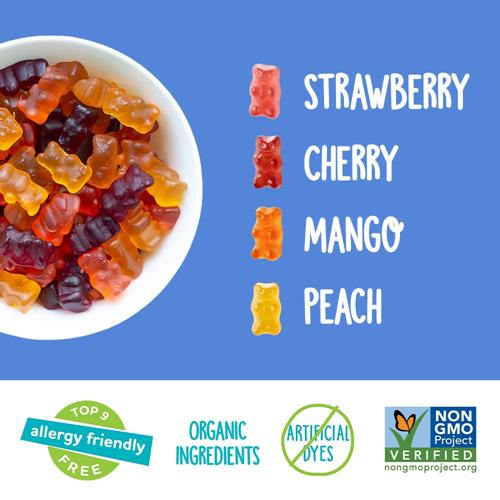Yumearth Organic Fruit Flavored Gummy Bears, 10- .7Oz. Snack Packs, Allergy Friendly, Gluten Free, Non-Gmo, No Artificial Flavors Or Dyes, Assorted
