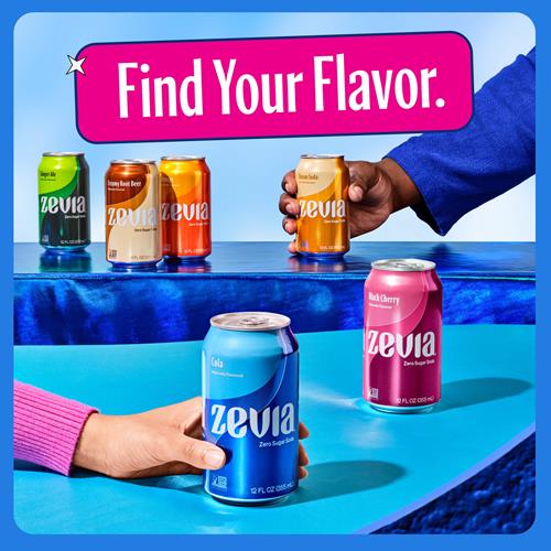 Zevia Zero Sugar Soda, Cherry Cola, 12 Ounce Cans (Pack Of 12)